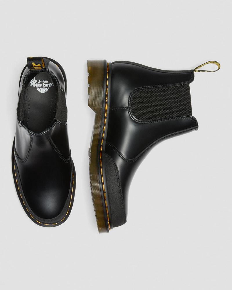 Black Women's Dr Martens 2976 Guard Panel Leather Chelsea Boots | CA 106AHK